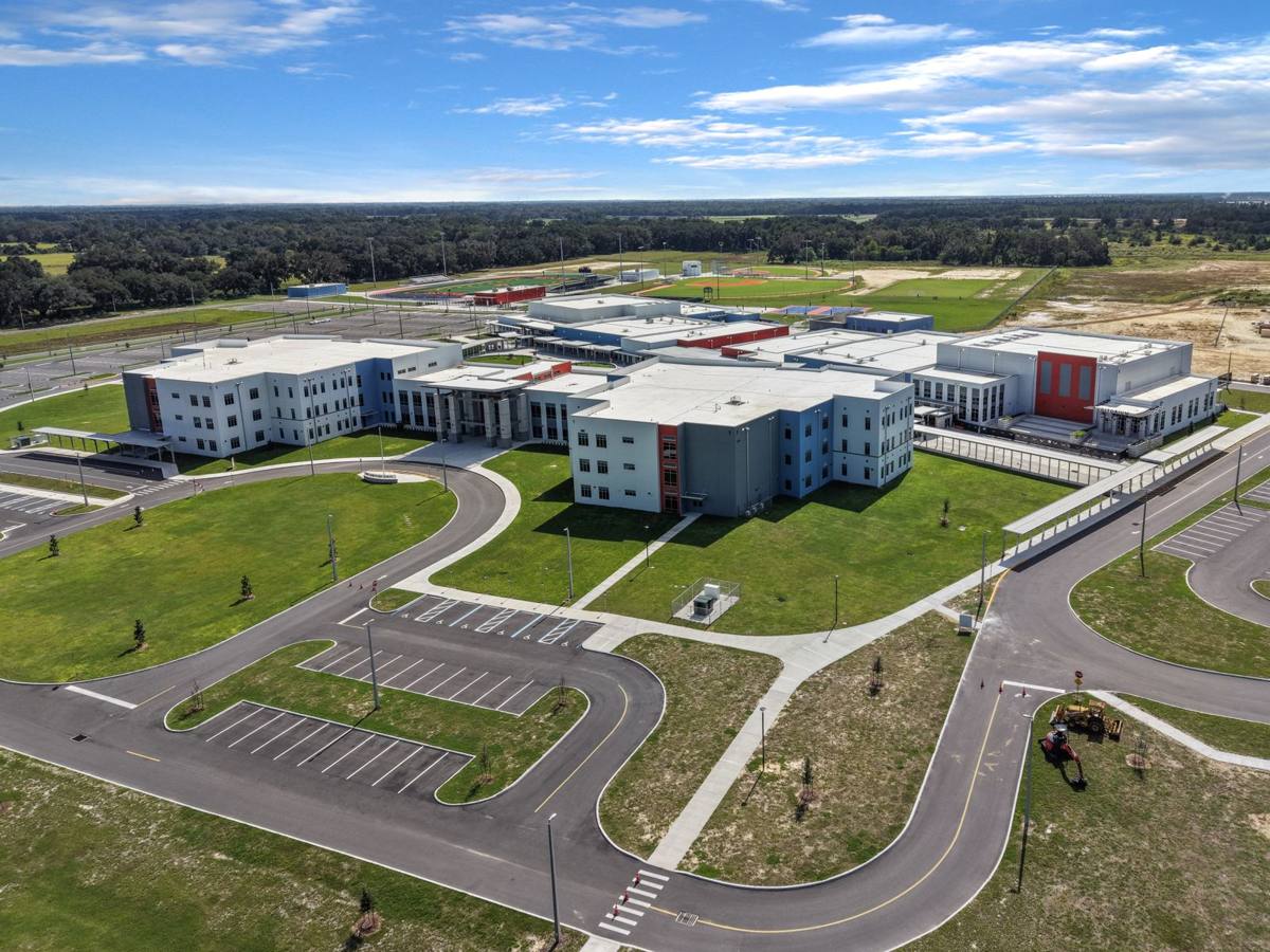 Drone photo of the South Marion High School campus in Ocala, FL