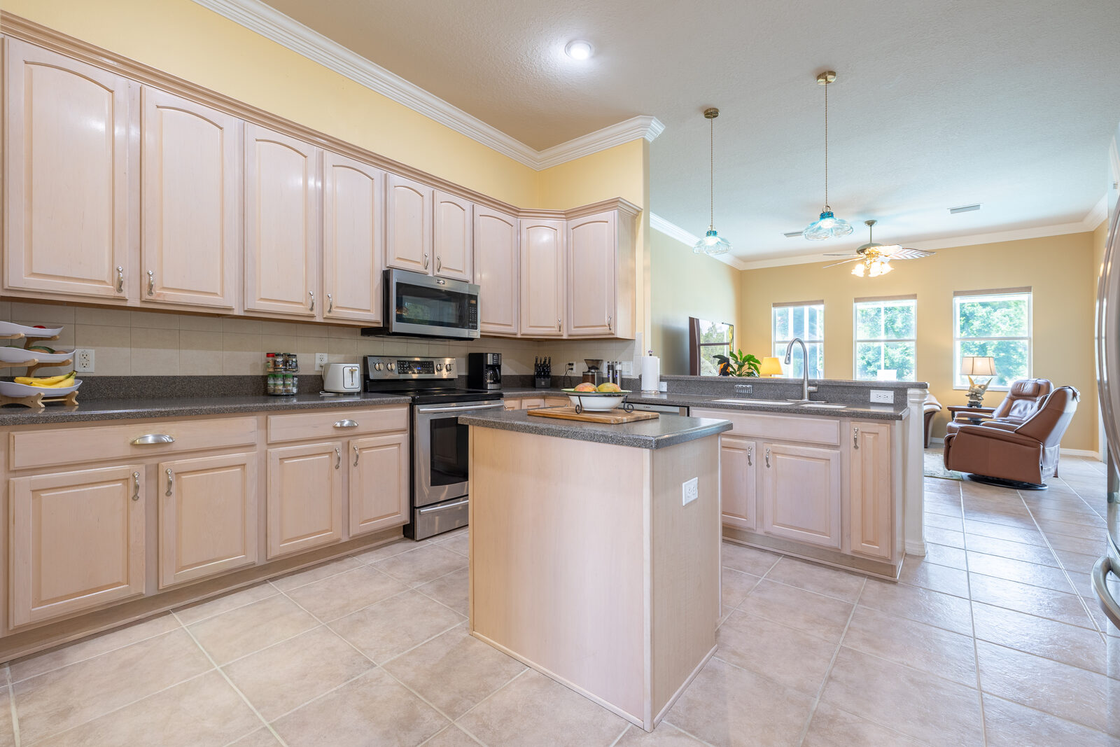 Open kitchen with island